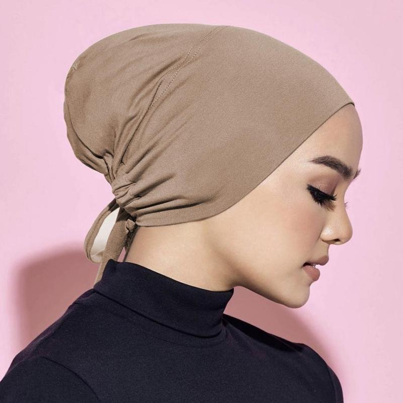Mũ Turban Bông, Màu Trơn Trùm Kín, Dành Cho Nữ, Mũ Dưới, Mũ Trùm Đầu, Cổ Và Đầu, Dưới, U1A3, 1 Mảnh 5