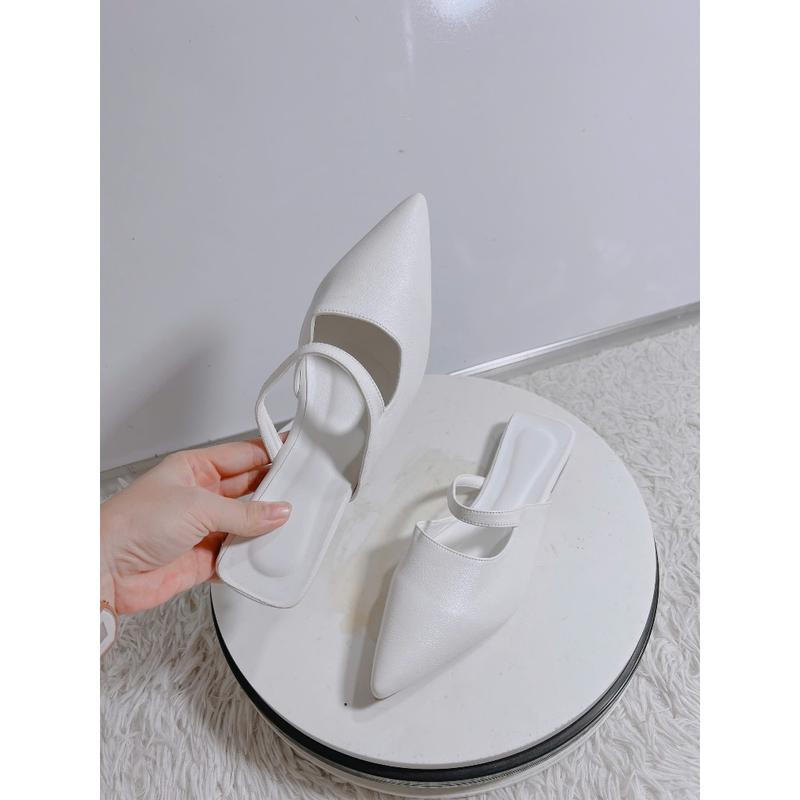 shopgiaylamlam- Giày sục nữ mũi nhọn đế bệt quai ngang liền form rộng HPS6621 ( sục nhọn trơn) DéP Jean 4