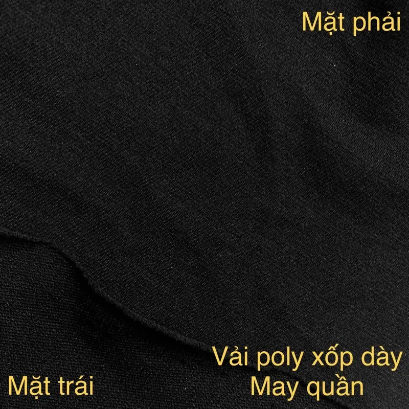 1 Mét Vải Thun Poly Xốp Dày Vừa May Quần Màu Đen Khổ 1m6 Hàng Công Ty