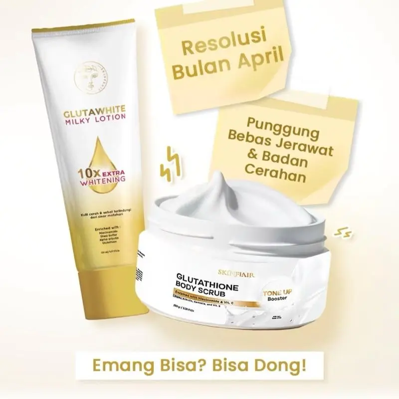 SKINFLAIR GLUTAWHITE MILKY LOTION | GLUTATHIONE BODY SCRUB TONE UP BOOSTER Mencerahkan Tubuh 2