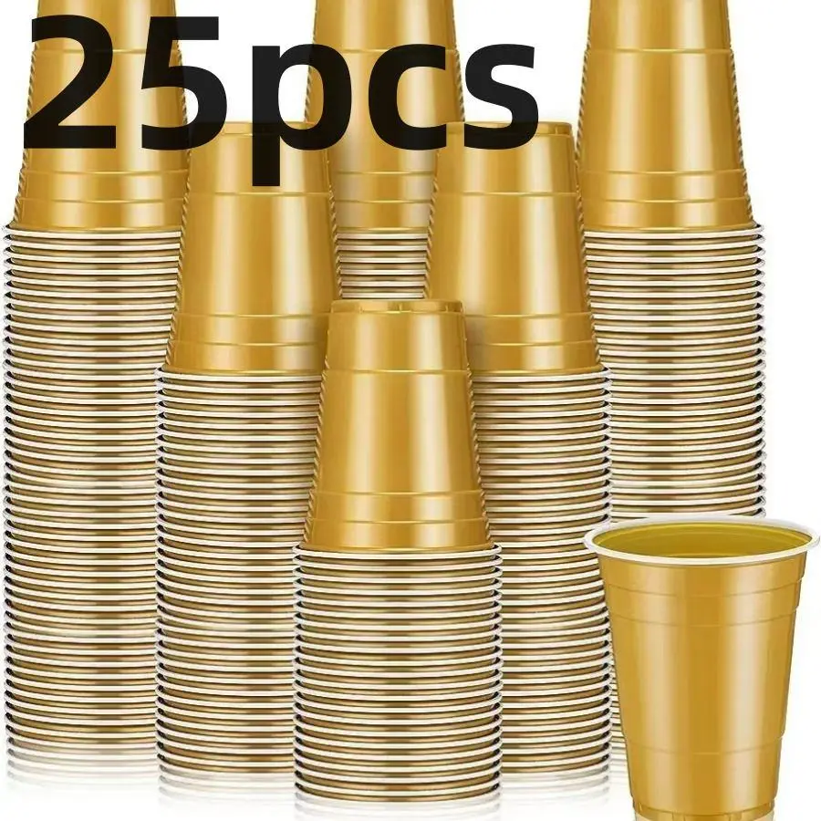 Disposable Cup, 25pcs/set Disposable Party Cup, Durable Drinking Cup for Party, Birthday Party, Picnic and Camping, Party Supplies