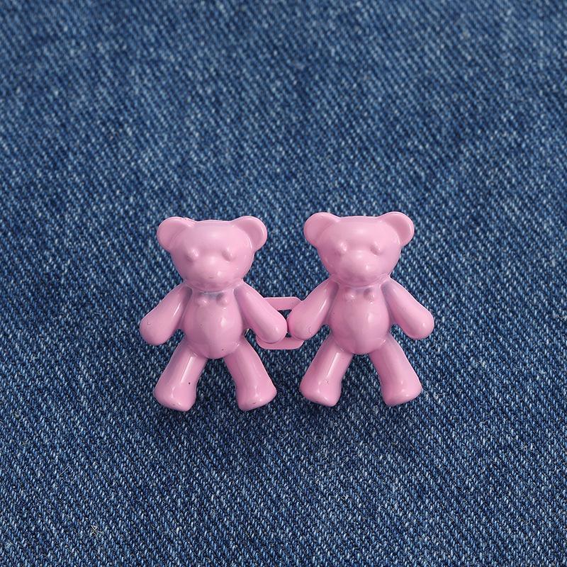 Product Introduction of 1Pair Nail-free Jeans Bear Waist Buckle Removable Closing Artifact Invisible Snap Button Tightening Waistband Button Adjustable 19