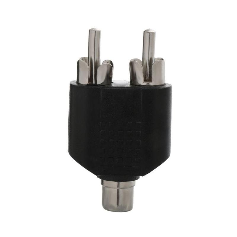 2pcs Interconnects Black TV Y Splitter 3.5mm To 2 RCA Female Male Converter Audio Adapter 5
