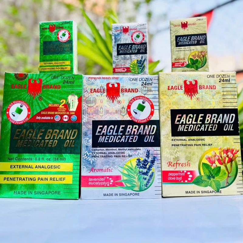 DẦU GIÓ NỘI ĐỊA MỸ XANH/ TRẮNG / VÀNG 24 ML, DẦU GIÓ DẠNG LĂN 8ml, SX TẠI SINGAPORE