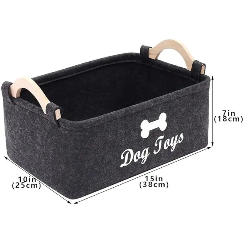 Felt Pet Toy Storage Basket, 1 Count Portable Foldable Pet Toy Storage Box, Multi-purpose Large Capacity Pet Toy Organizer, Home Organizers 1