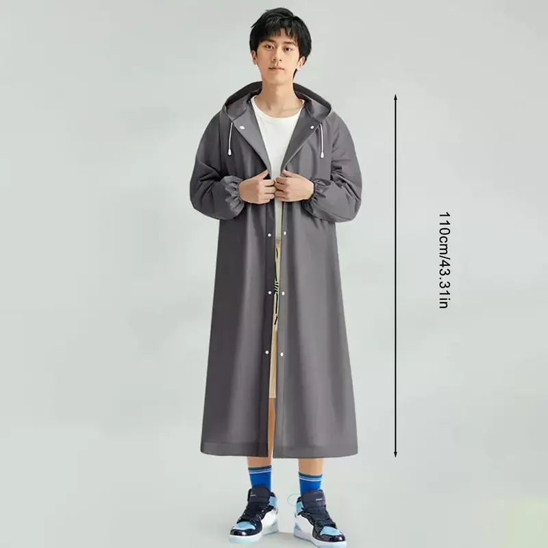 Áo mưa EVA, Áo mưa dài dành cho người lớn, không thấm nước, thích hợp để cắm trại, đi bộ đường dài và các môn thể thao ngoài trời, có thể tái sử dụng, áo mưa một mảnh, dành cho người lớn, quần áo mưa 6