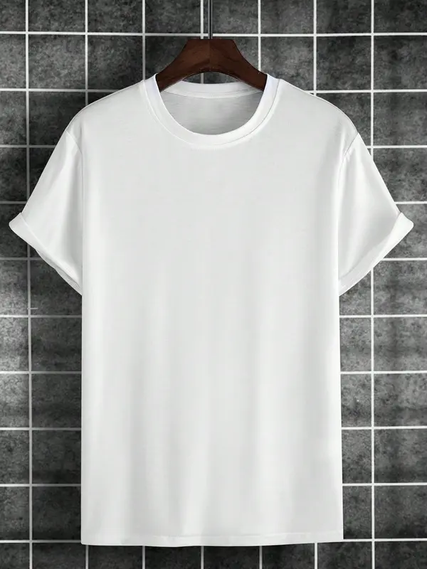 Men's Mojito Cocktail Print Round Neck Tee, Regular Fit Casual Short Sleeve T-shirt, Men's Summer Top for Daily Wear, Tropical 8
