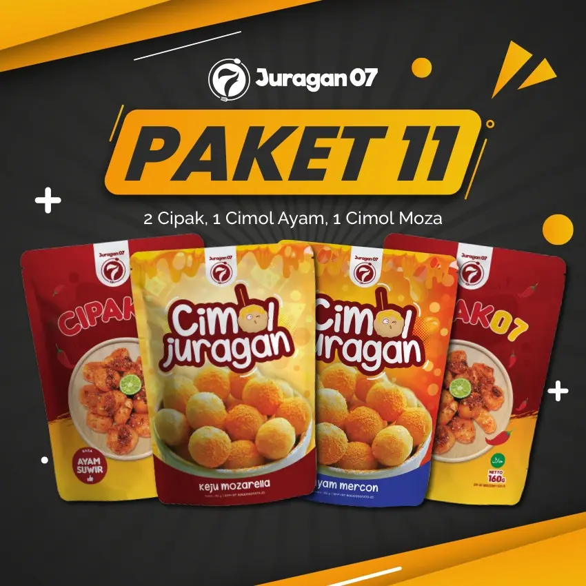 juragan 07. paket 11 (cipak 2, cimol ayam 1, cimol mozarella 1)