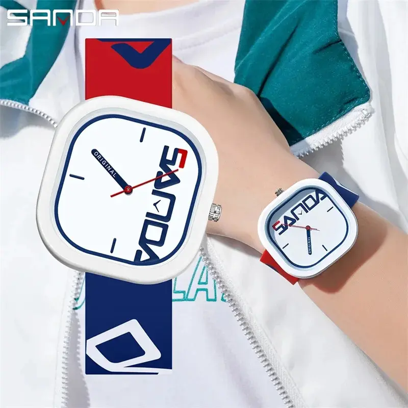 Đồng Hồ Thời Trang Thiết Kế Chính Hãng, SANDA 3203, 2023 Mới, Đồng Hồ Thạch Anh Sang Trọng, Thương Hiệu Silicon, Unisex, Đồng Hồ Đeo Tay Chống Nước, Đơn Giản
