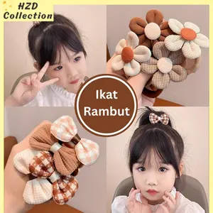 Set Ikat Rambut Bunga Pita Isi 4 Kunciran Anak Korea Hiasan Kepala Fashion Aksesoris HZD KCR19