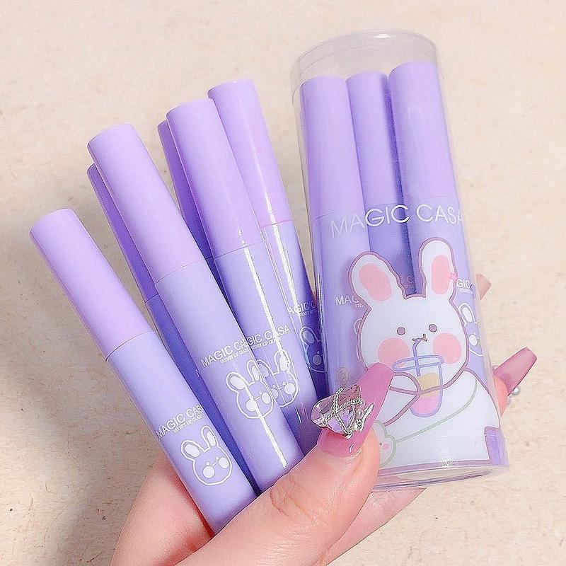 Magic Casa lipstik matte Waterproof lipglaze lipmatte lipglos velvet liptint Purpel tahan lama 0