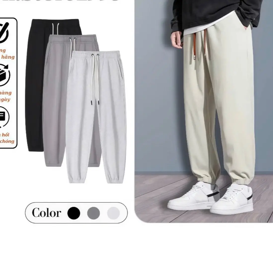 ￼COMBO 2 Quần Nỉ Tăm Jogger Ống Rộng Nam Nữ Dây Rút Bo Chun Gấu, Quần Bom Thun Tăm Dày Dặn Mặc 4 Mùa Sport Tập G Gym Tập Thể Dục