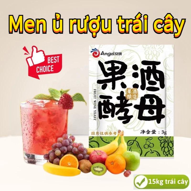  Angel Men ủ trái cây men thực phẩm lên men hoa quả Angel 3gr - Tự làm nước uống hoa quả và vang tại nhà an toàn đảm bảo 