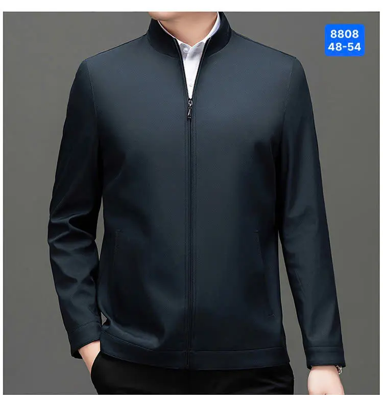 Áo Khoác Gió Trung Niên Cổ Trụ 8808 Chất Gió Polyester Cao Cấp, Nhẹ, Ấm, Sang Trọng, Lịch Sự Nam - Có Túi, Menswear aokhoac nam áo  khoác Jacket