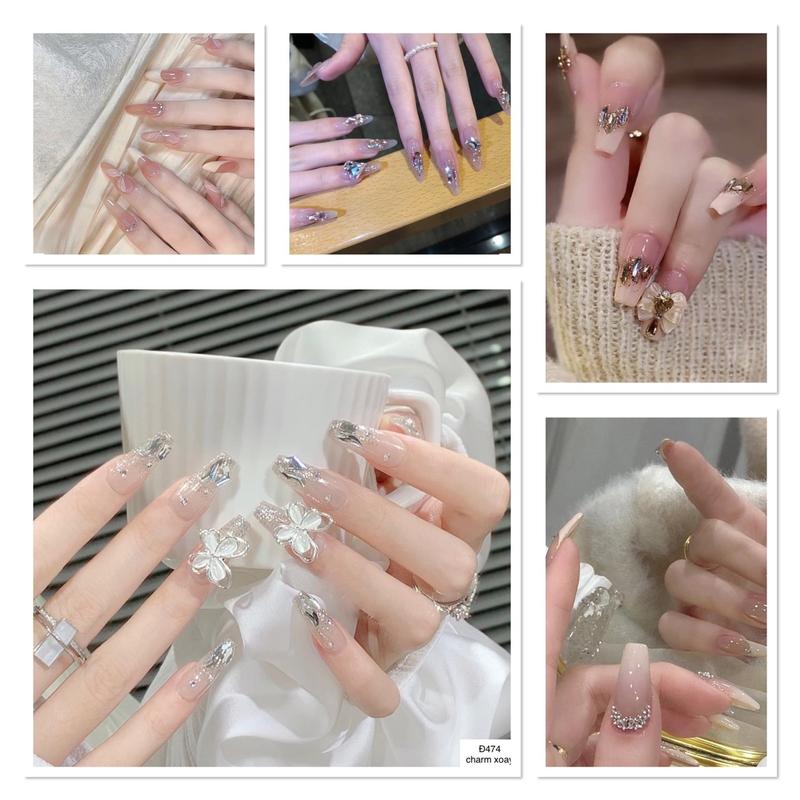 TỔNG HỢP MÃ Đ Mẫu Nail Box đính đá thời trang đi kèm 4 dụng cụ làm móng