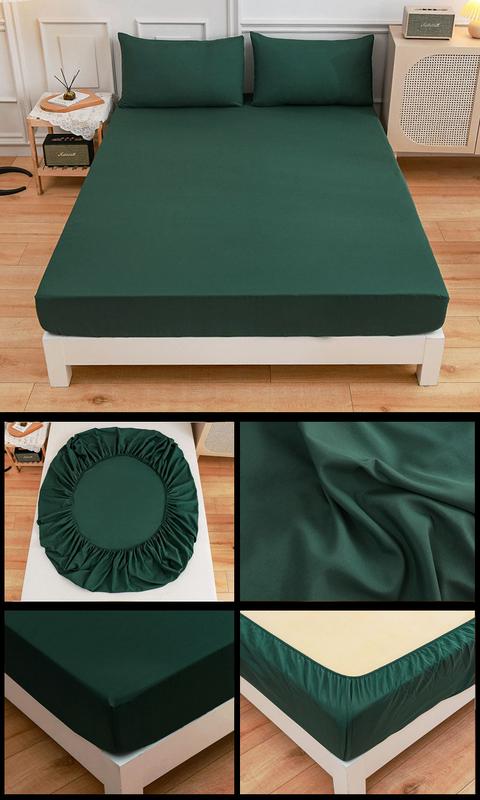 Product Introduction of Cadar Dipasang, Set Tunggal Sarung Bantal, Set Tiga Keping Peralatan Tempat Tidur Warna Pepejal, Sarung Pelindung Tilam Rumah, Seprai 15