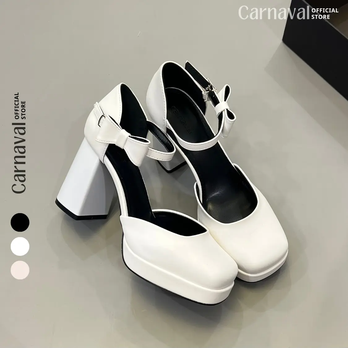 Giày Cao Gót Mũi Vuông Sang Trọng Thiết Kế Hiện Đại Cao Cấp Gót Vuông 9cm Carnaval - VS11