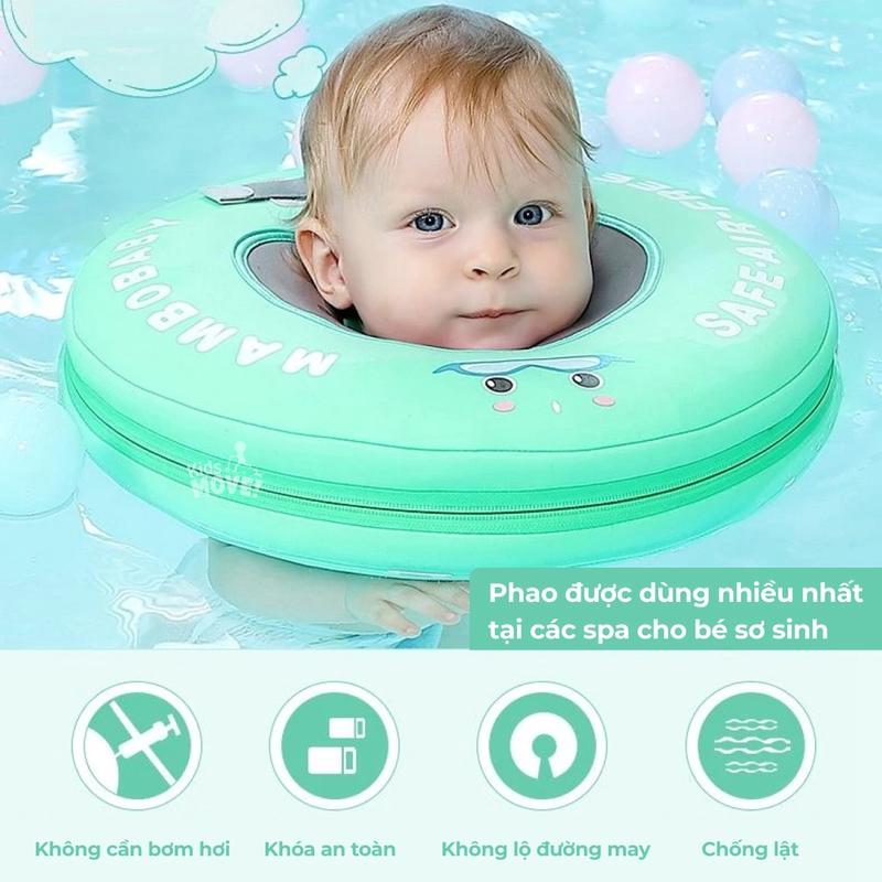 Product Introduction of Phao cổ cho bé sơ sinh tập bơi chính hãng Mambobaby, chống lật, không bơm hơi, đặc ruột cho bé 0-6 tháng-1 tuổi cao cấp 1