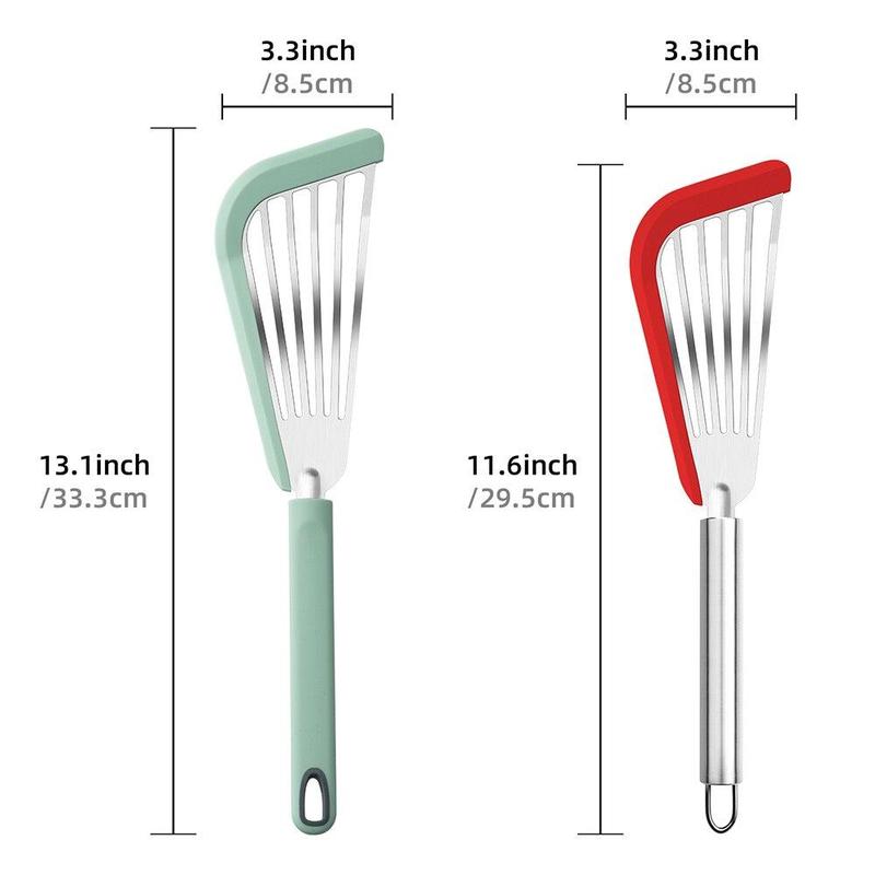 Silicone Fish Spatula  Slotted Turner with Soft Edge Heat Resistant Kitchen Cooking Tools Utensil 2