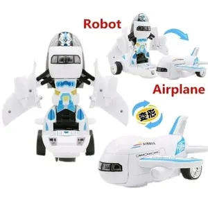 mainan robot pesawat 2 mode deformation / mainan pesawat jadi robot bisa berubah jalan dan suara