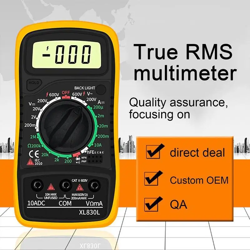 Multimeter Digital Paket Lengkap Dan Murah ASLI ADA BUZZERNYA MULTITESTER DIGITAL / MULTIMETER  Multitester LCD besar-  Digital Multimeter  Transistor Buzzer Original 2