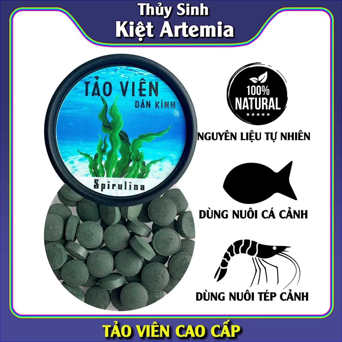 Tảo Viên Dán Hồ Cá, Tảo Viên Dán Kính, Thức Ăn Bổ Sung Cho Cá Cảnh
