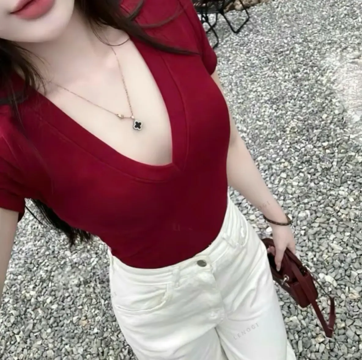 Áo Cổ Tim Tay Ngắn Thun Tăm Body Nữ Mịn Mát Hot Trend Top Women