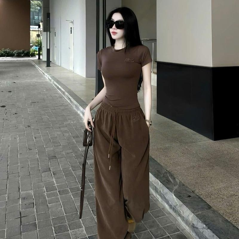 Set Bad Quần Ống Rộng Form Dài Đơn Giản 0