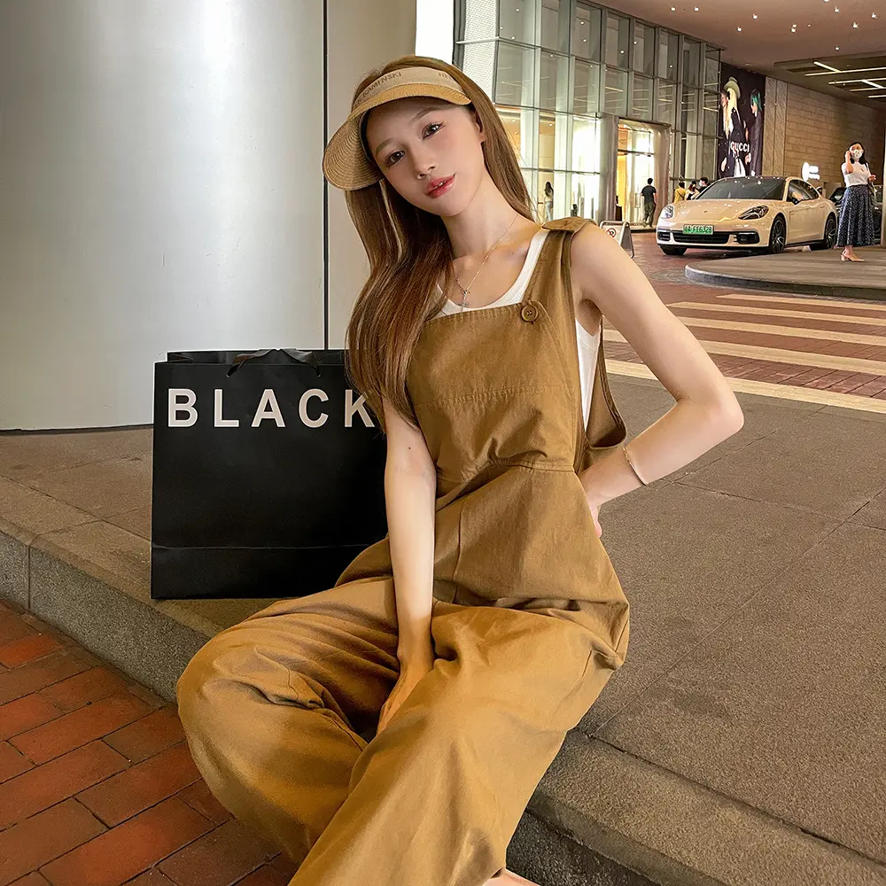 Limited Time Discount Summer Outfit 2025 Playful and Lively Women's Salt Style Fashion Cute Sweet Spicy Milk Style Overalls Two-Piece Set Women's Clothing