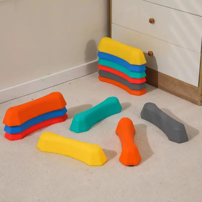 Colorful River Stone Design Sports Balance Blocks, 1 Set Non-slip Balance Blocks, Indoor & Outdoor Obstacle Training Courses, Gift for Kids, Playroom Fun Toys, Multifunction, Durable 4