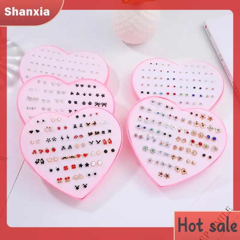 Set Anting-anting Stud Plastik, Comel dan Indah, Pelbagai Warna, Reka Bentuk Kartun, Hipoalergenik, Untuk Wanita dan Gadis, Sesuai untuk Perkahwinan, Hadiah Krismas, 1 Set Earrings Genshin