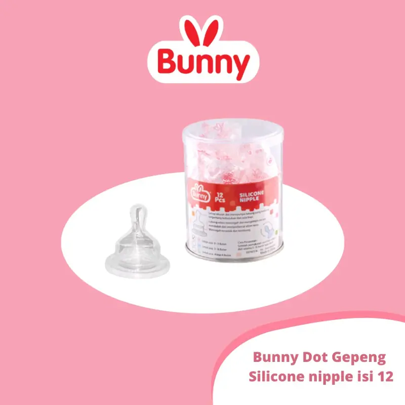 Lusty Bunny Silicone Nipple Reguler Bulat Gepeng Ecer - LustyBunny Dot Botol Susu Bayi S M L XL 1