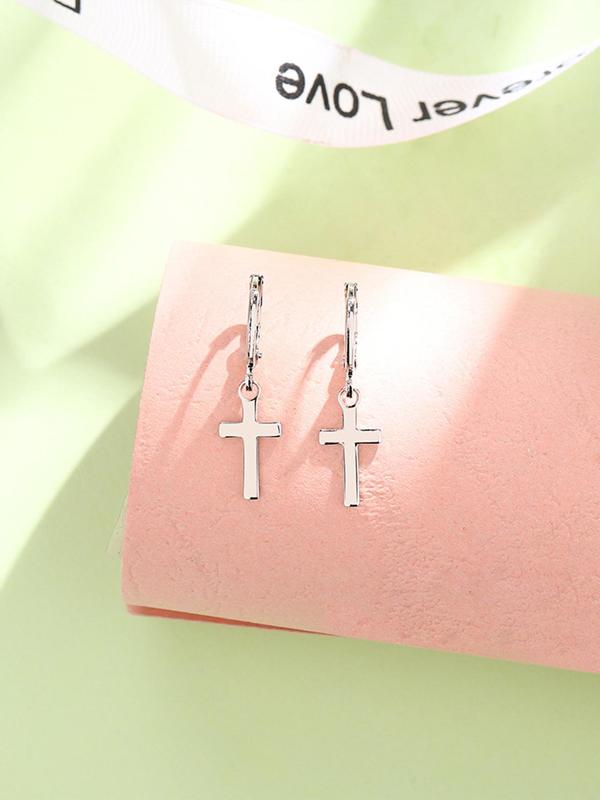 Unisex Street Trend Cross Design Dangle Earrings, 1 Pair Vintage Trendy Dangle Earrings, Chic Gorgeous Jewelry As Gift for Girlfriend & Boyfriend 7