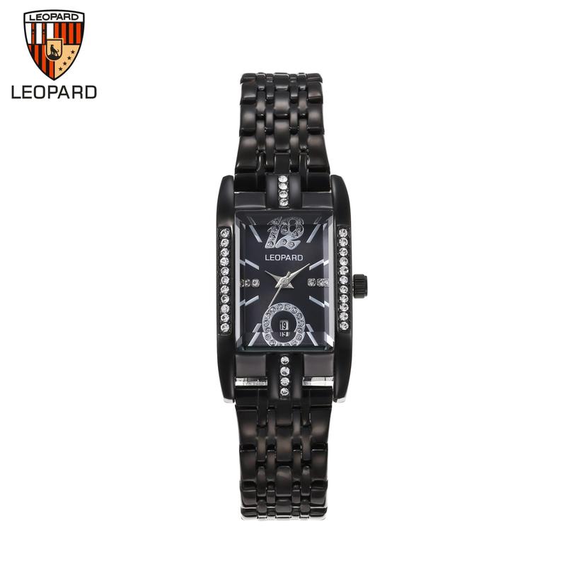 JAM TANGAN LEOPARD 3327 WANITA ORIGINAL TANGGAL AKTIF RANTAI STAINLESS LENGKAP BOX Watches 3