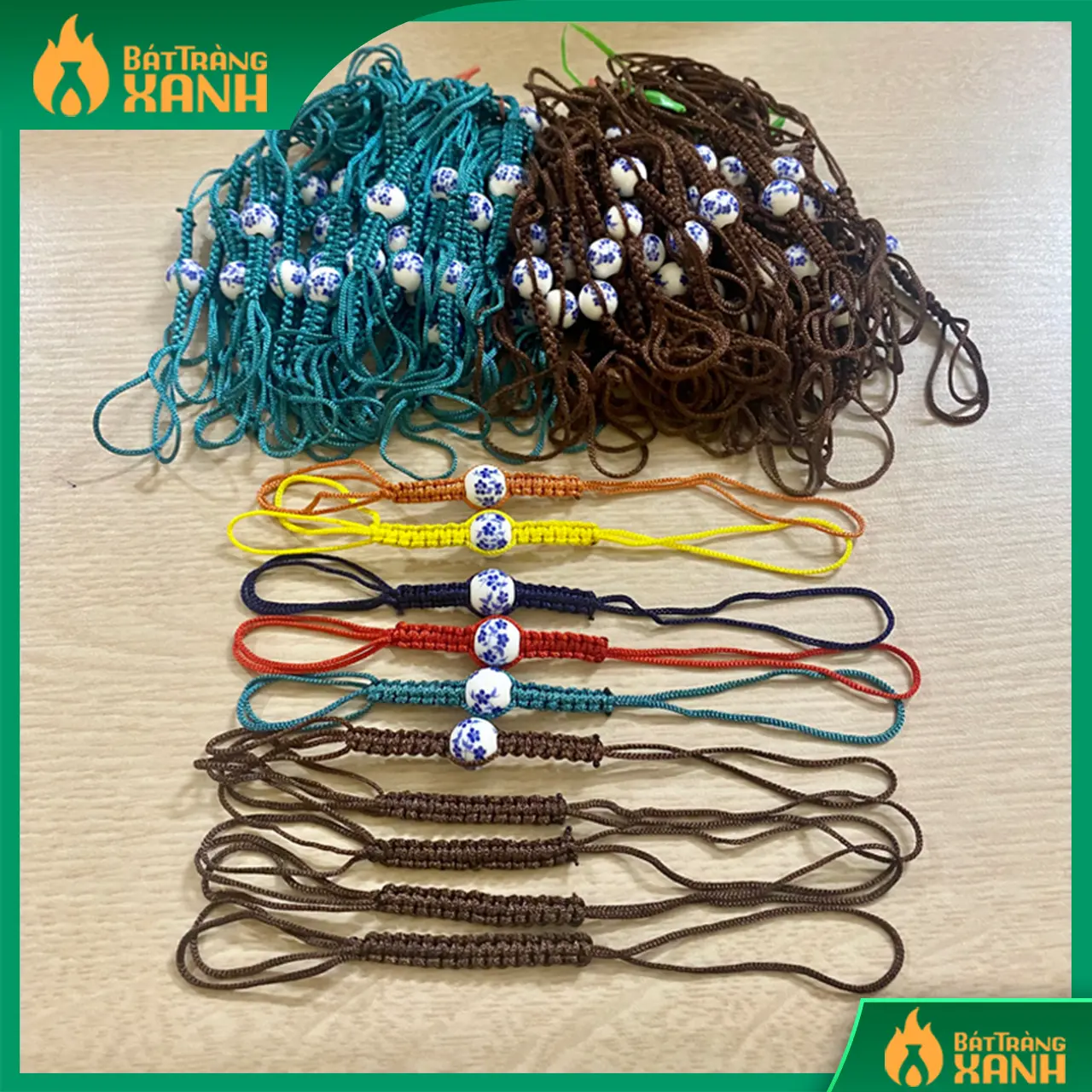 Dây Buộc Nắp Ấm, Chỉ Buộc Giữ Nắp Ấm, Dây buộc nắp ấm trà có hạt gốm