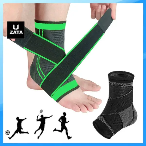 Quấn Cổ Chân Đa Năng Zatavn có Dây Trợ Lực Hỗ Trợ & Bảo Vệ Tuyệt Vời Cho Cổ Chân Khi Chơi Thể Thao Phụ Kiện Sport Chất Liệu Cao Cấp Kích Thước Linh Hoạt Màu Đen & Xanh Huỳnh Quang