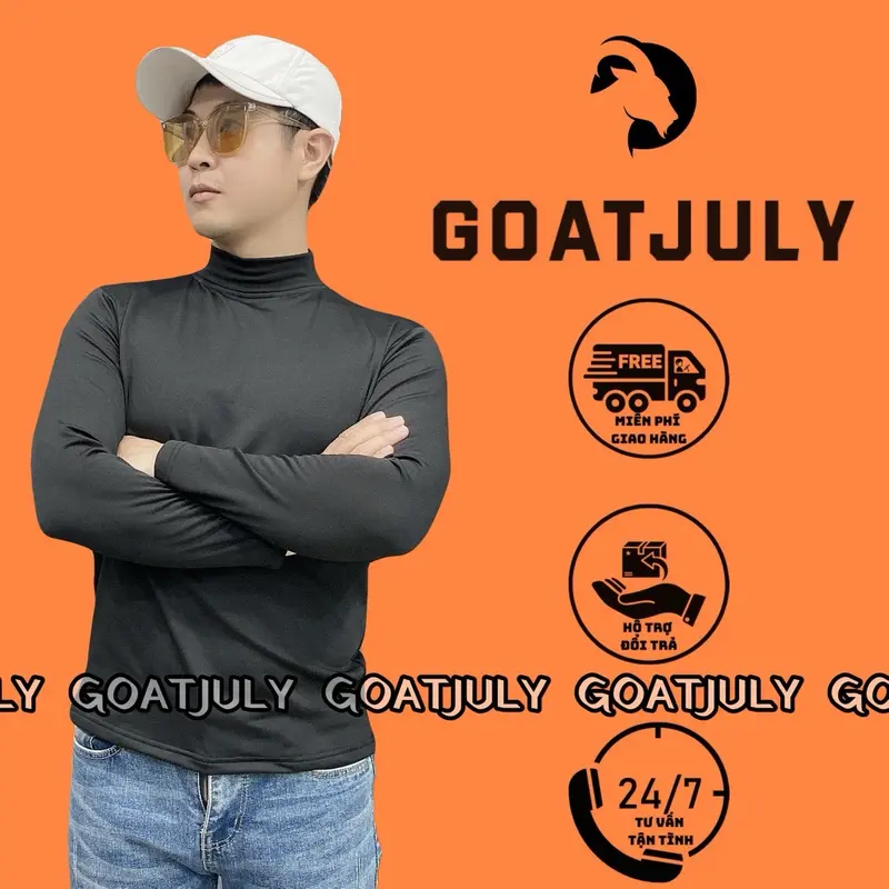 Áo Giữ Nhiệt lót nỉ Nam Nữ "G.O.A.T" | cổ cao, dài tay, mặc ấm áp mùa Đông, co giãn thoải mái 4 chiều. Menswear Nhung 2