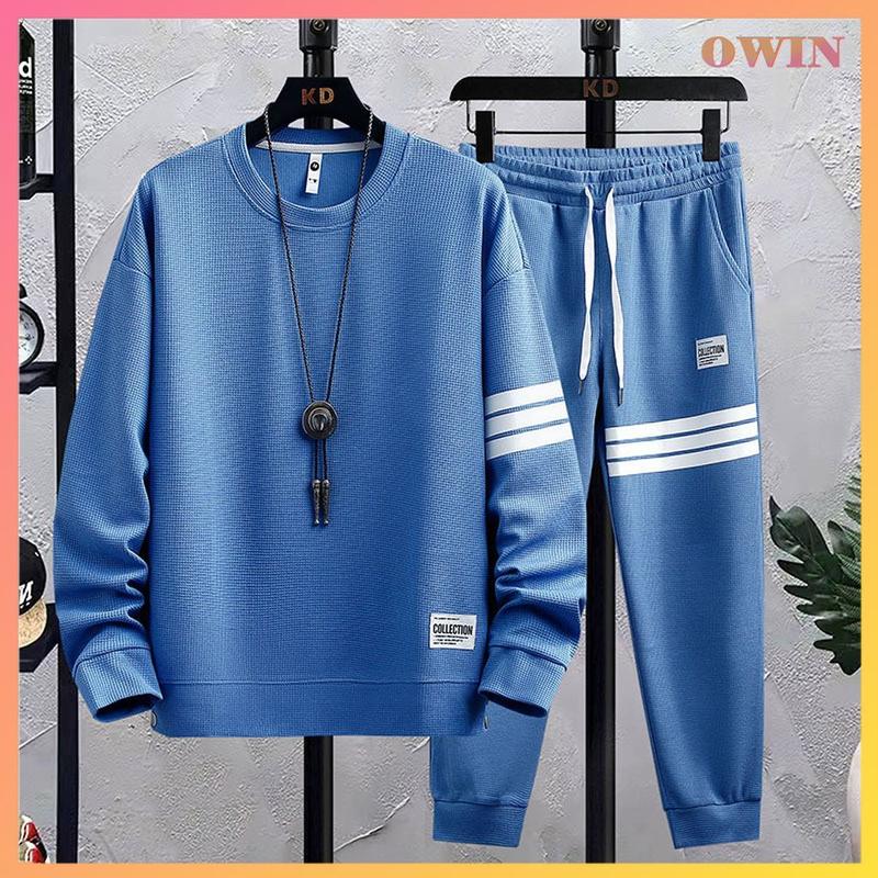Bộ Quần Áo Thể Thao Nam Thu Đông Dài Tay Bộ Đồ Nam Kẻ Viền Trẻ Trung Chất Tổ Ong Co Giãn BN05 - OWIN Sport Thun