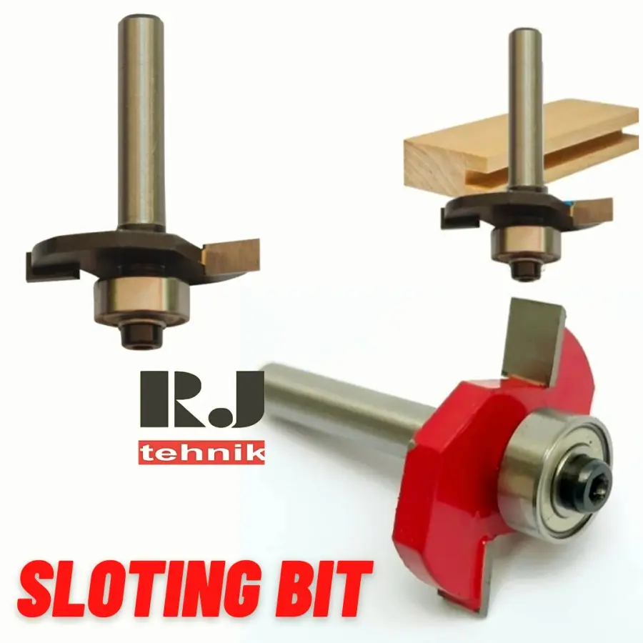Sloting Bits Mata Profil Router Kayu Sloting Bit Bearing 1/4 × 3mm 4mm 5mm 6mm 8mm ...