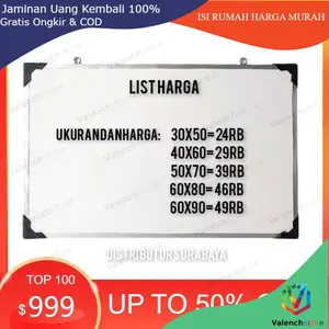 Papan Tulis 60x90cm Spidol dan Kapur Whiteboard / Blackboard Ukuran 60x90cm