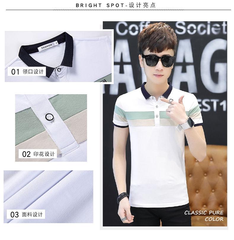 Product Introduction of Áo Thun Cotton Nguyên Chất Ngắn Tay Cho Nam, Áo Polo Có Ve Áo Dáng Ôm Hàn Quốc, Đẹp Trai, Hợp Thời Trang, Lớp Nền, Mùa Hè 4