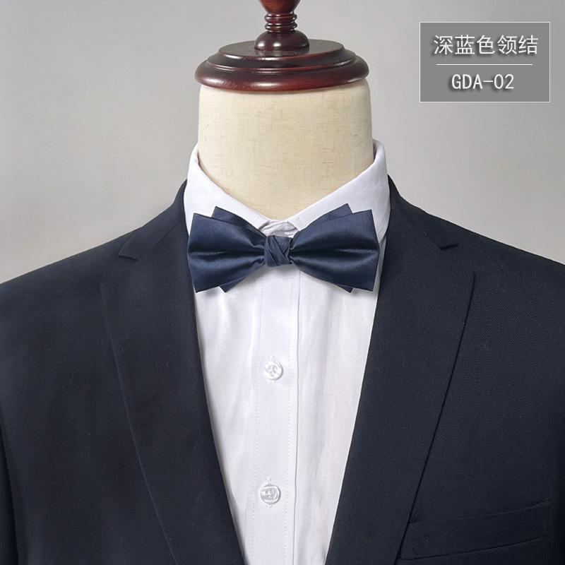 Product Introduction of New Bow Tie Men's Solid Color Bridegroom High Density 1200 Needle Silk Bow Tie Flower Business Formal Wear 3