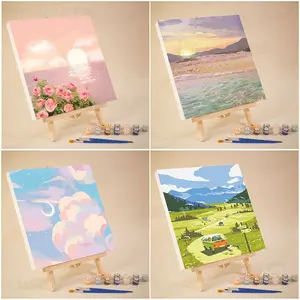 Paint by number 20 x 20cm Paint By Number Kit Digital Oil Painting DIY Painting kit Lukisan - Scenery Series