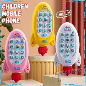 Mainan Telepon Musik Anak Baby Children's Music Phone Karakter Lucu Space Dino dengan Lampu & Suara