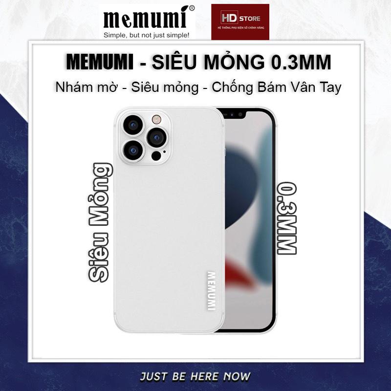 Ốp Siêu Mỏng MEMUMI - SlimCase 0.3mm Lưng Nhám Mờ Chống Ố Chống Bám Vân Tay cho Iphone 12 13 14 15 Pro max HDStore Phụ Kiện