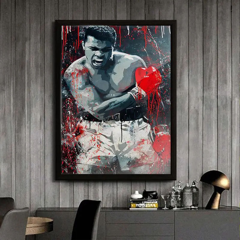Boxing Man Pattern Canvas Painting without Frame, 1 Count Modern Wall Art Painting, Wall Decor for Home Living Room Bedroom Office, Decoration, Artistic, Funny Gift, Room Accessories 2
