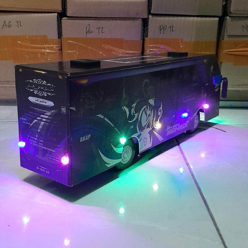 Mainan Anak Bus PH White Roses Full Lampu Telolet 4