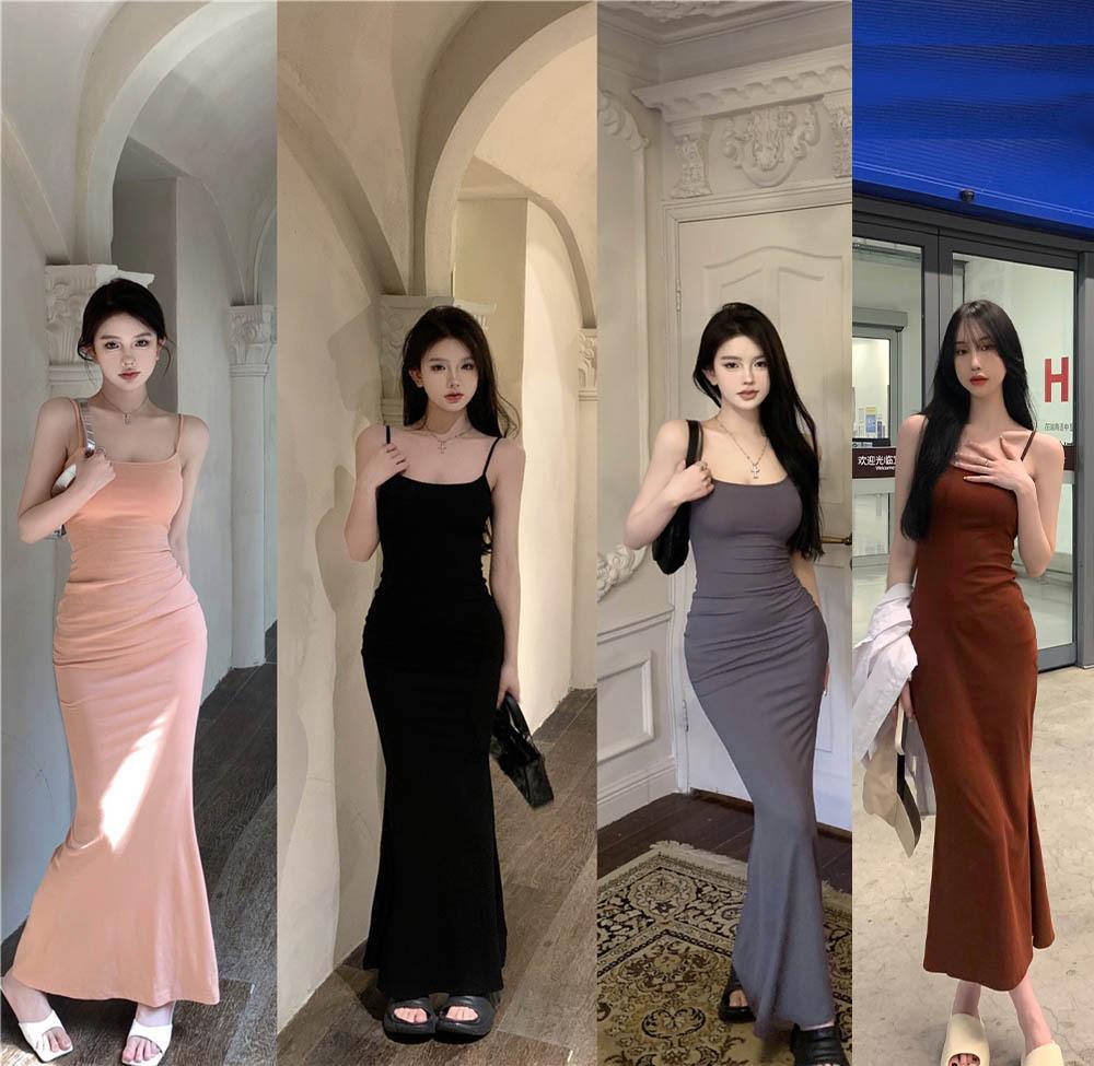 knee length dresses for ladies PRETTYGARDEN Women's Fall Fashion Long Sleeve Maxi Dress Ribbed Knit B main image 0