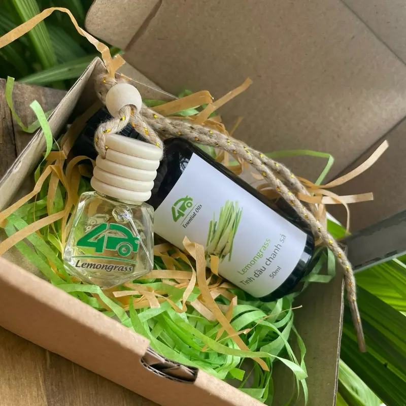 Tinh Dầu Sả Chanh Treo Xe OTO 50ml (Tặng Lọ 10ml Treo), Khử Mùi Hôi, Thơm Xe Oto, Sạch Không Khí, Hỗ trợ Giảm Say Xe Nội Thất Xông Tinh Dầu 3
