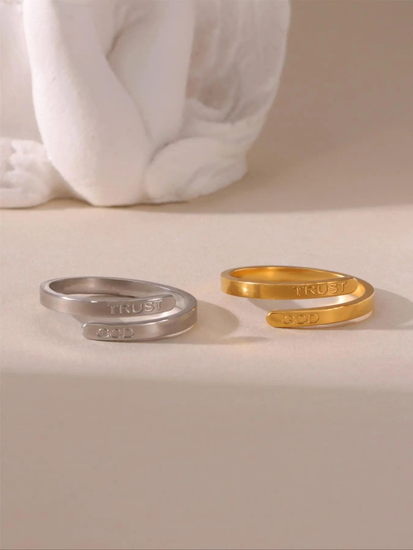 Simple Letter Design Cuff Ring, Fashion Accessories for Both Men & Women for Party, Daily Clothing Decor, Trendy All-match & Exquisite Jewelry for Birthday Gift